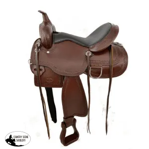 16" Circle S Trail Saddle with wave print border