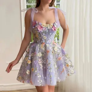 2024 Fashion 3D Flower Embroidery Sexy Floral Dress