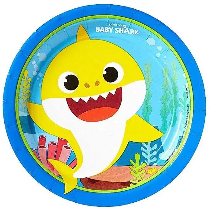 Baby Shark Plates - Lunch 8 Pkt