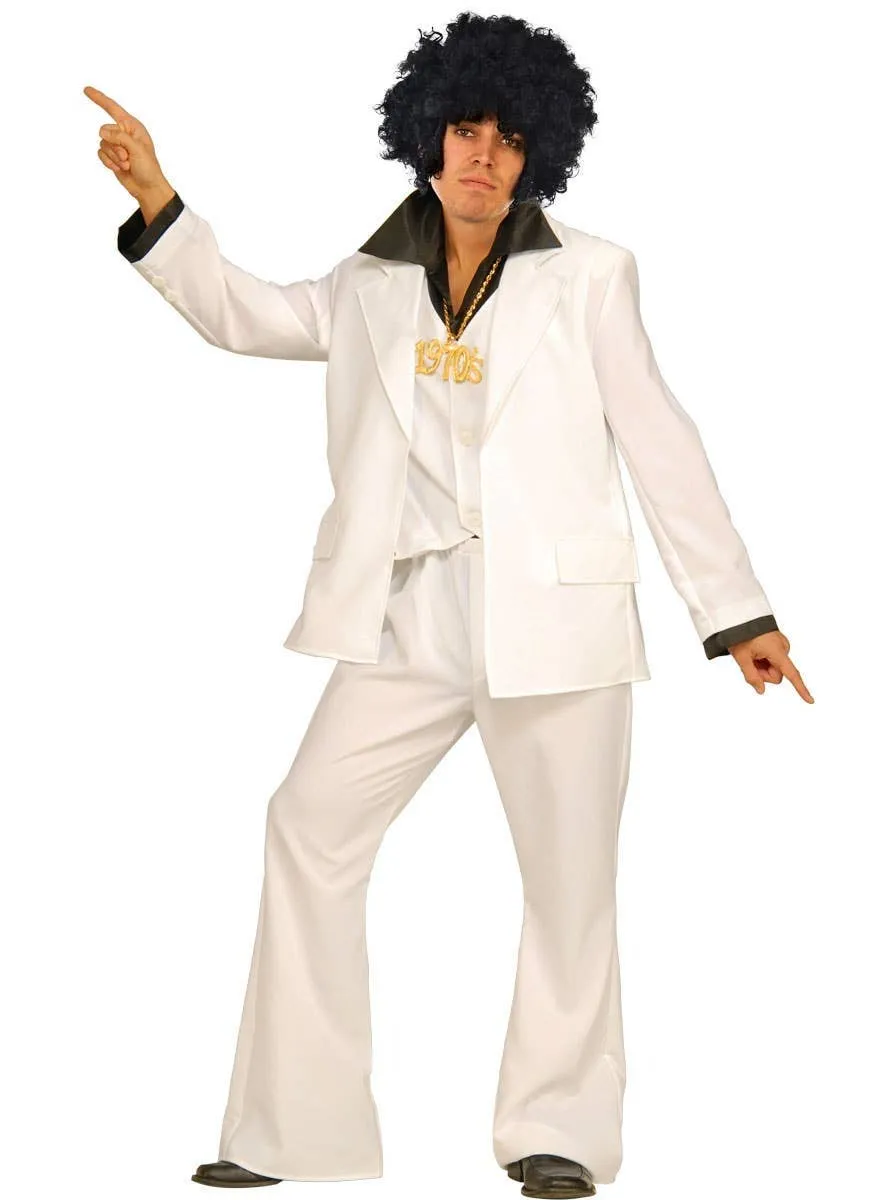 Disco Fever White Suit Plus Size Mens Costume