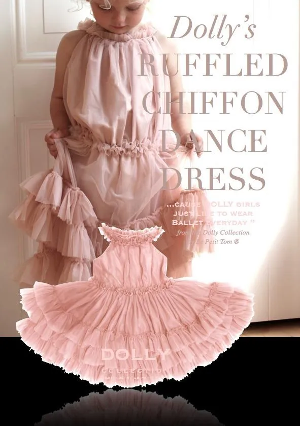 DOLLY by Le Petit Tom ® RUFFLED CHIFFON DANCE DRESS ballet pink