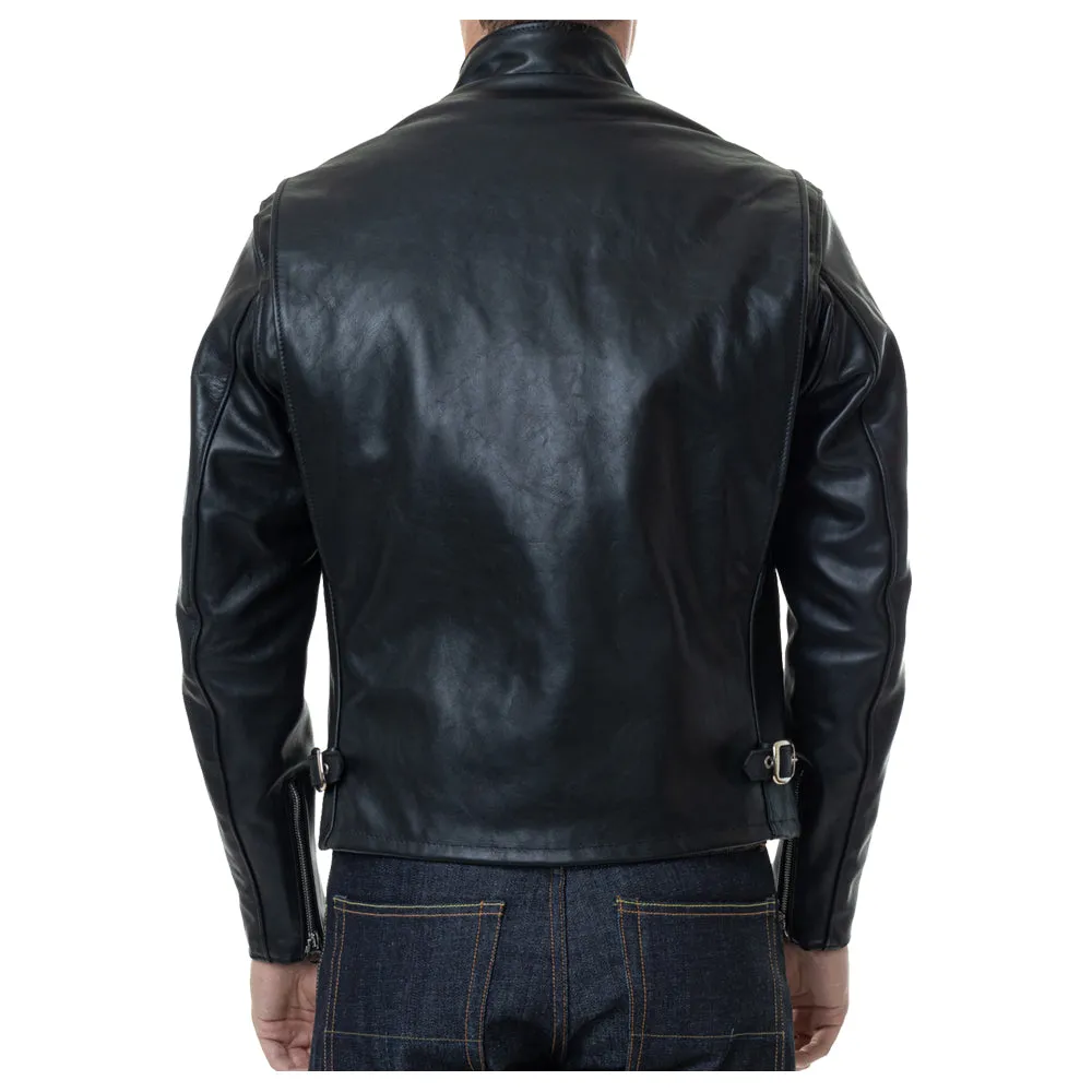 Men Classic Cafe Racer Leather Jacket Plain