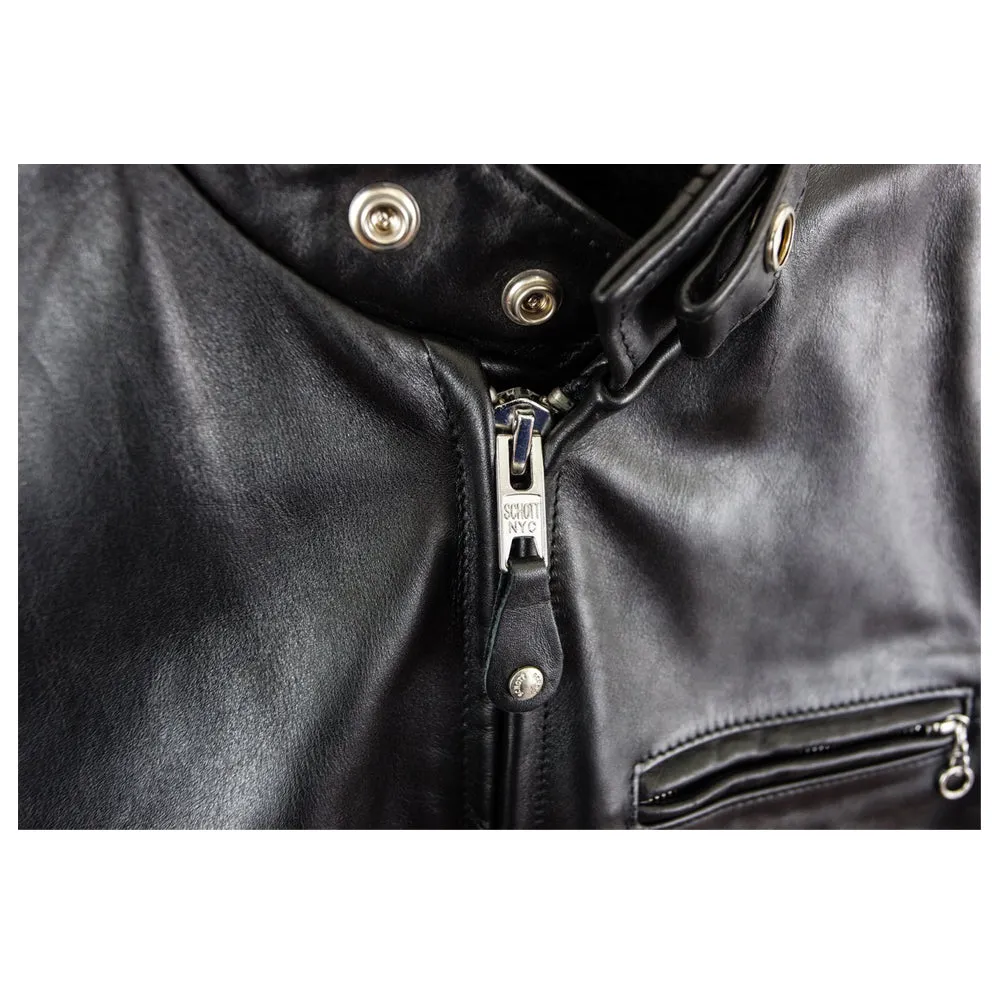 Men Classic Cafe Racer Leather Jacket Plain