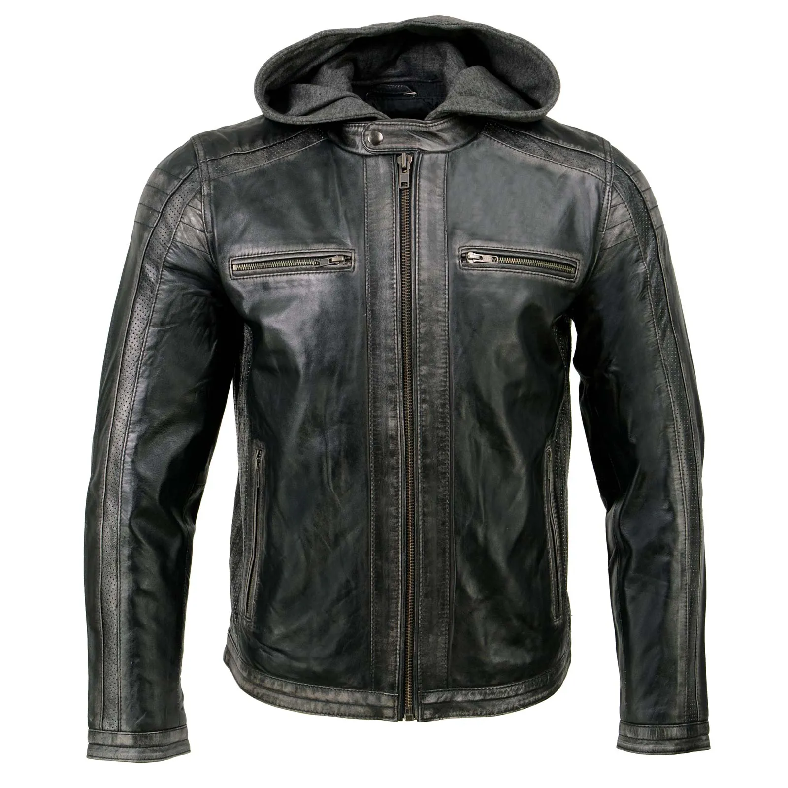 Milwaukee Leather SFM1846 Men's Black Fashion Casual Leather Jacket