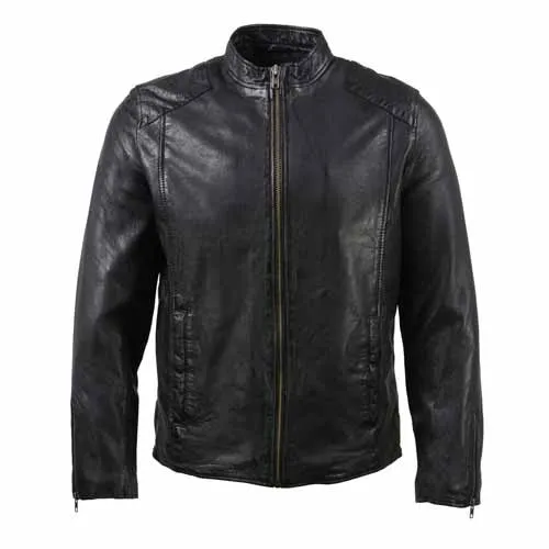 Milwaukee Leather Vintage SFM1803 Men's Black Leather Moto Style