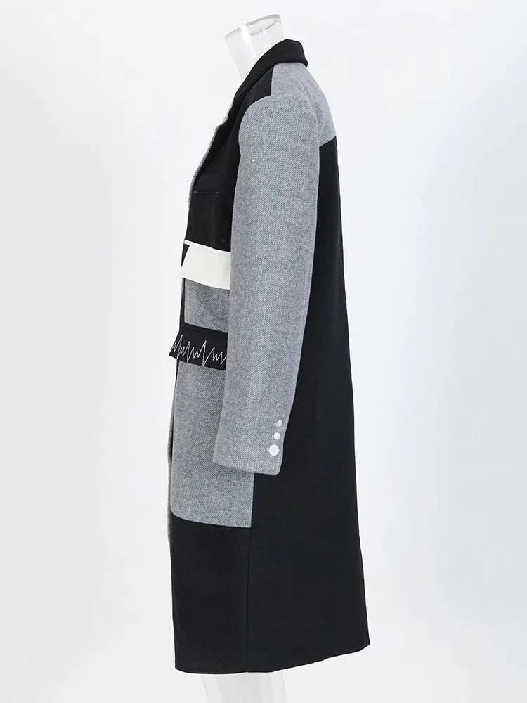 Pre Order:  Lines Curves Angles Woolen Trench Coat