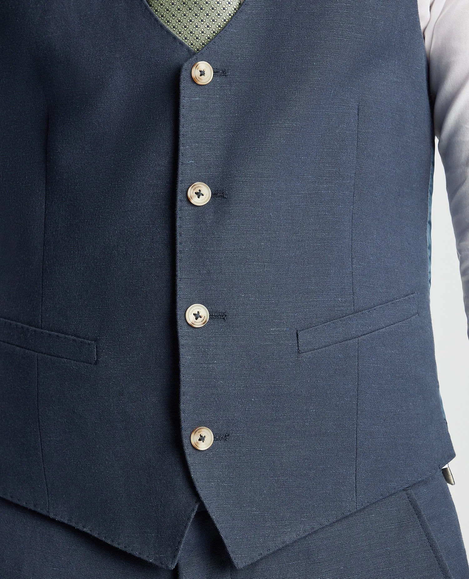 Slim Fit Linen-Blend Waistcoat