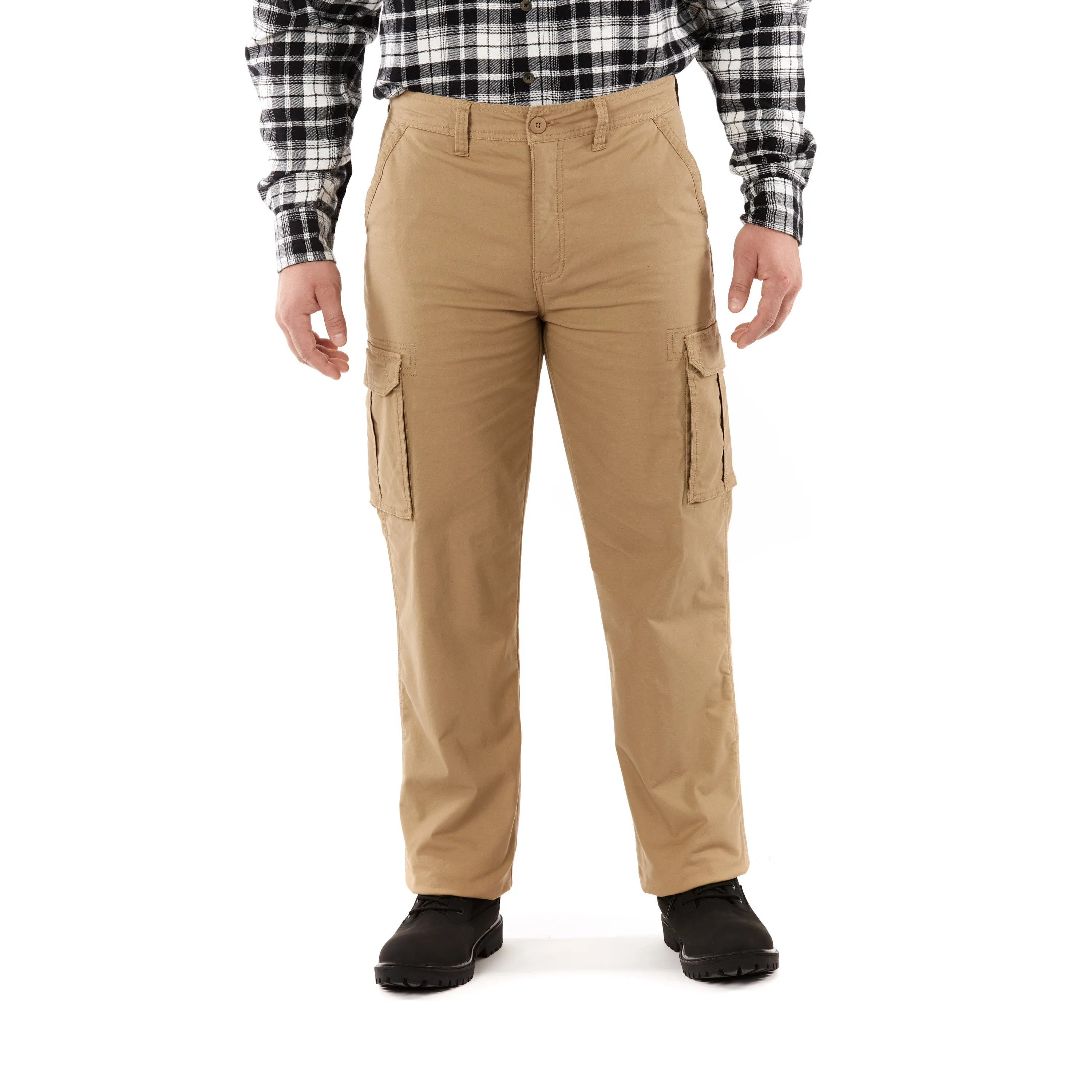 STRETCH FLEECE-LINED CANVAS CARGO PANT