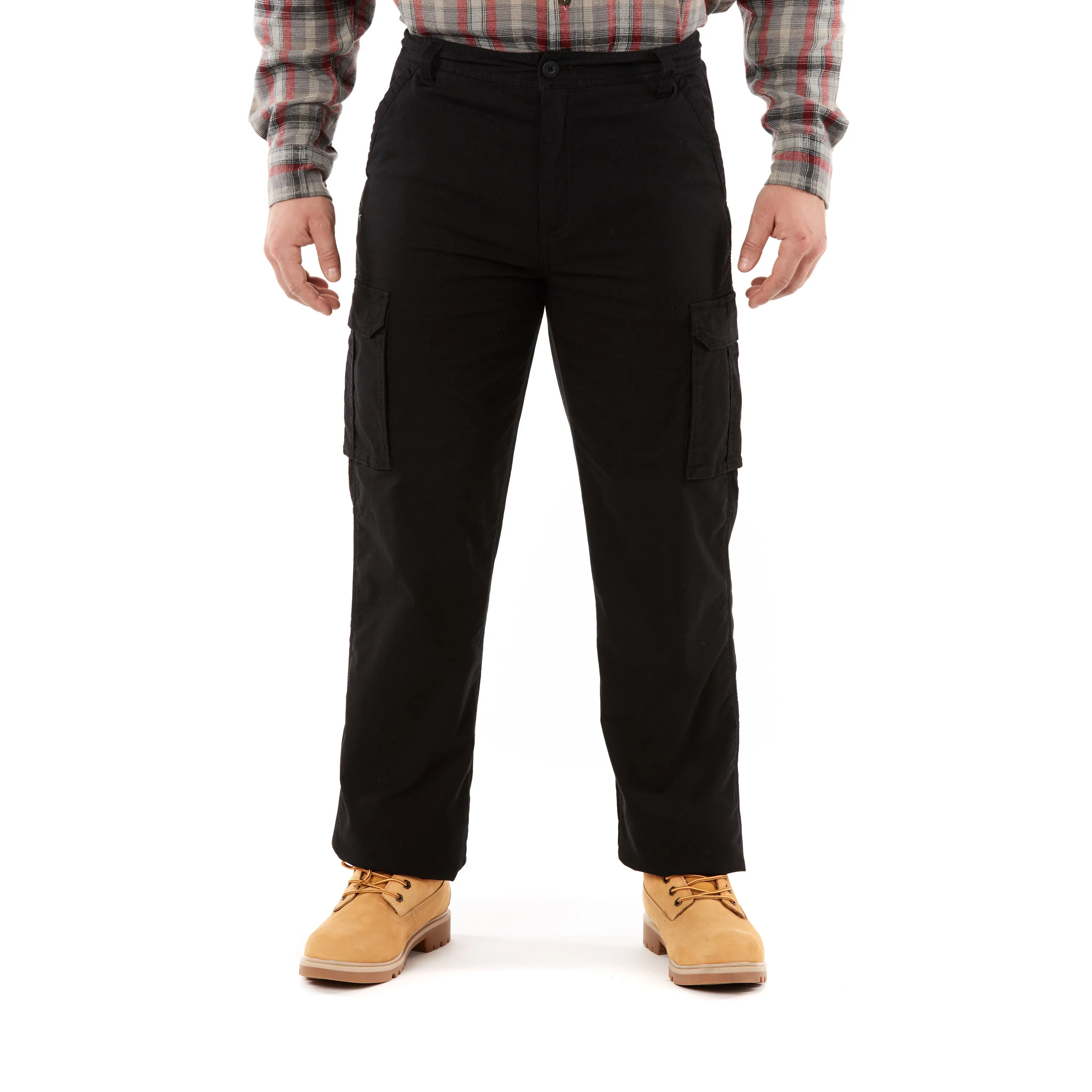 STRETCH FLEECE-LINED CANVAS CARGO PANT