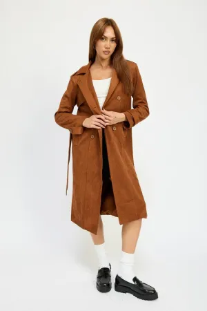 Suede Trench Coat