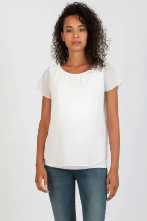 The Georgie Chiffon Maternity Blouse in White