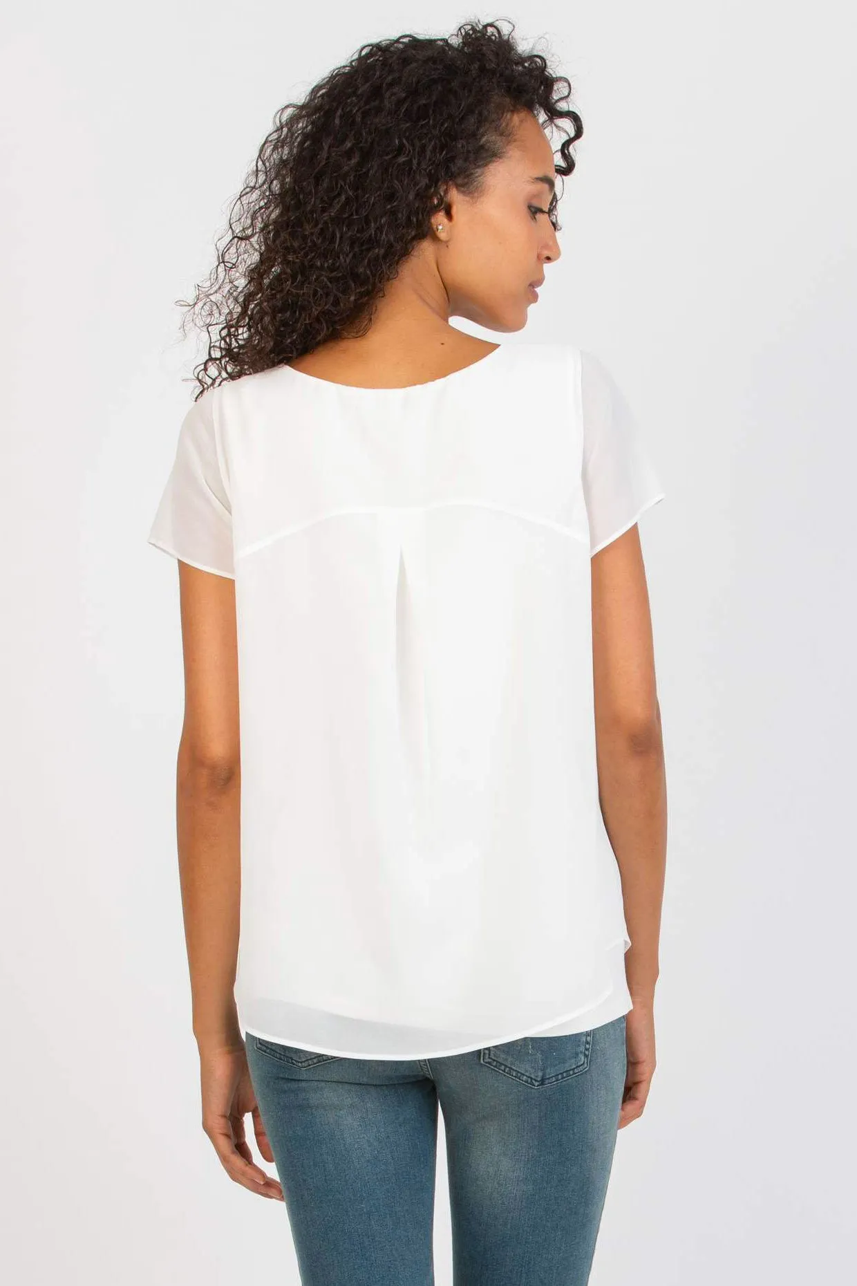 The Georgie Chiffon Maternity Blouse in White