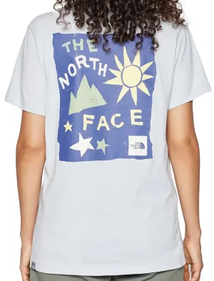 The North Face Womens Suns and Stars Relaxed T Shirt Dusty Periwinkle Cave Blue