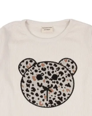 Turtledove Animal Jacquard Applique Bear Top