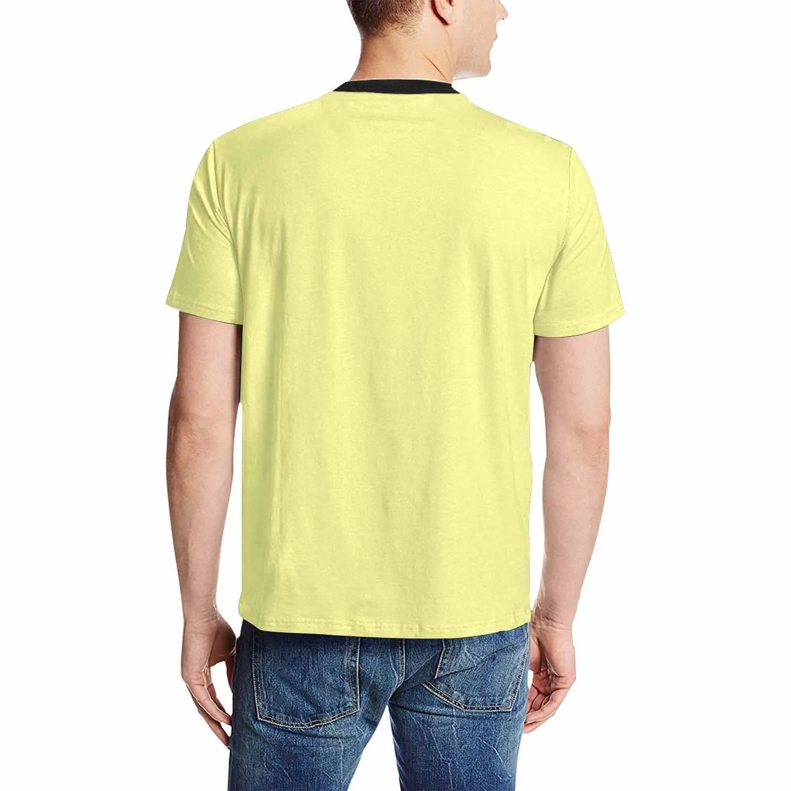 Uniquely You Mens T-Shirt /  Pastel Yellow     - Short Sleeve Casual Shirt