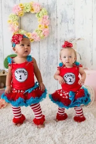 White Polka Dots Red & Blue Baby Pettiskirts