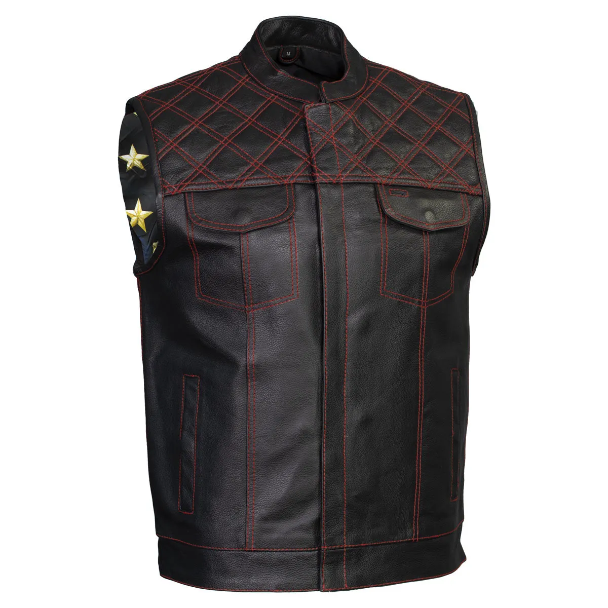 Xelement ‘Gold Series’ XS13002 Men's 'Stars and Stripes’ Black Leather