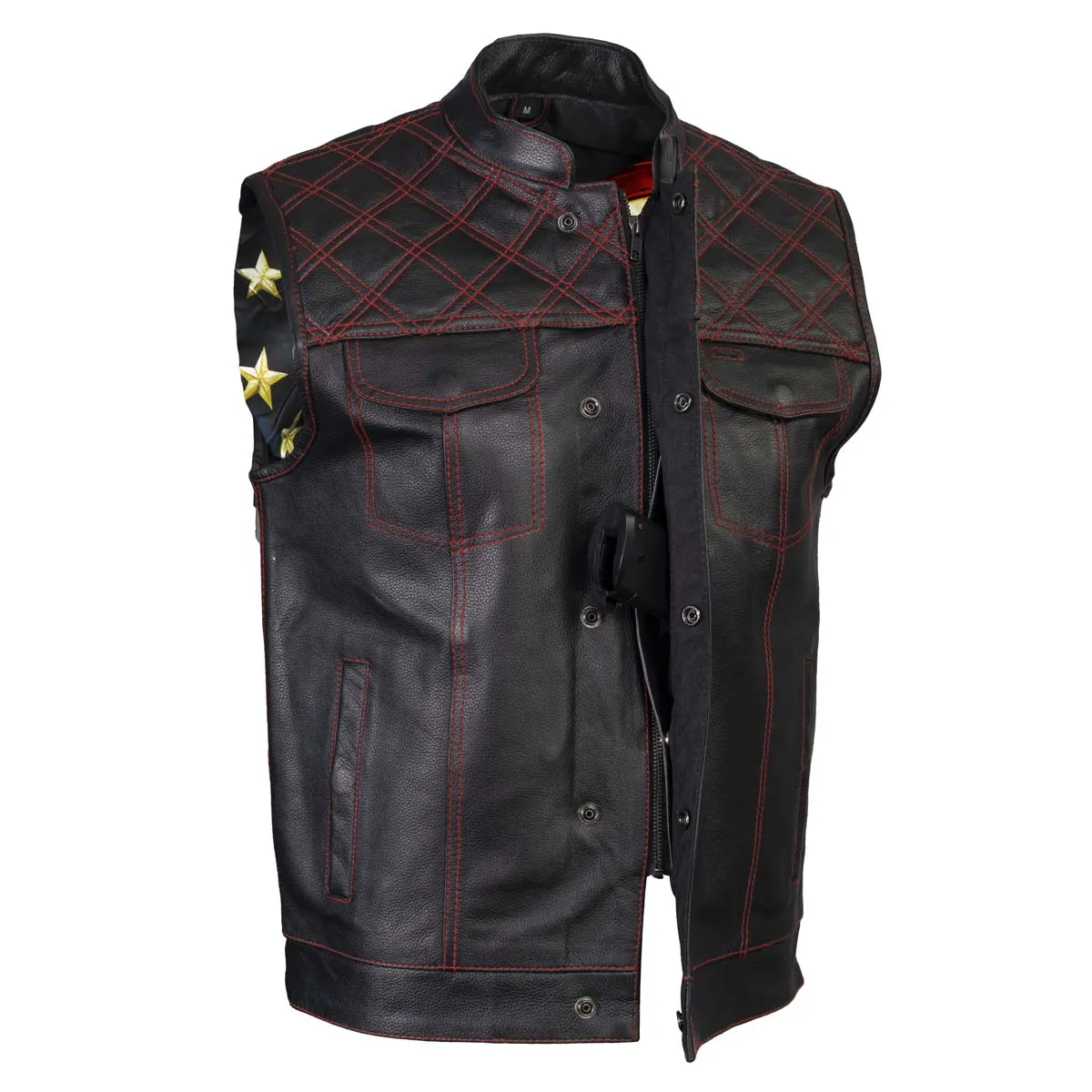 Xelement ‘Gold Series’ XS13002 Men's 'Stars and Stripes’ Black Leather